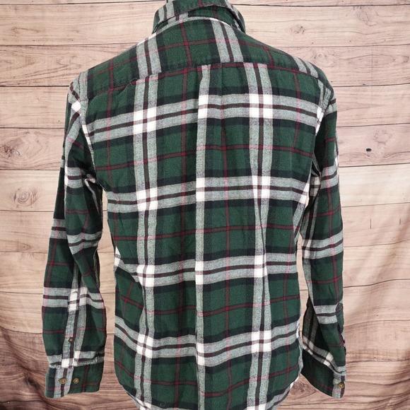 CROFT AND BARROW GREEN PLAID LONG SLEEVE FLANNEL BUTTON DOWN SHIRT MENS SZ M - Picture 3 of 5